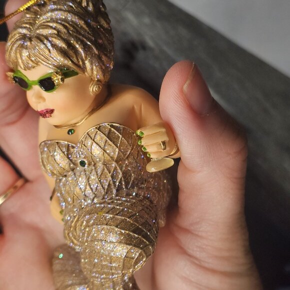 December Diamonds Mermaid Margarita Gold 2003 Ornament Chipped Cup No Box - Picture 11 of 11